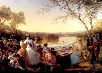 Avant une course de bateaux pour dames, lac Mahopac, 1864-65